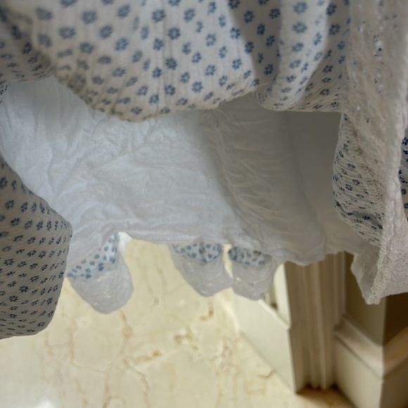 Free People Retro Kitty Crochet Lace Accent Floral Shift Mini Dress Size Small - Picture 10 of 14